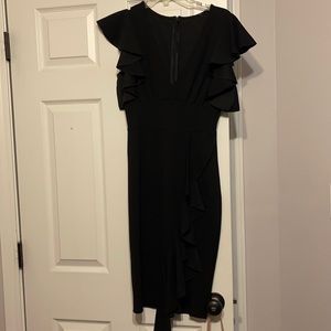 Black ruffle midi dress. Size S.
